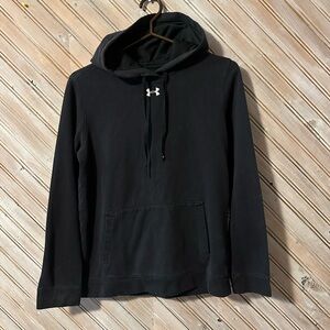 Under Armour Black Hoodie White Embroidered Logo Sweater